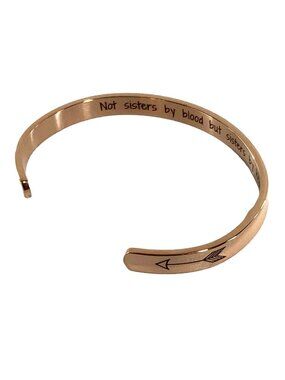 Joycuff Bracelet Rose Gold Tone "Not Sisters By Blood But Sisters By Heart" Insp